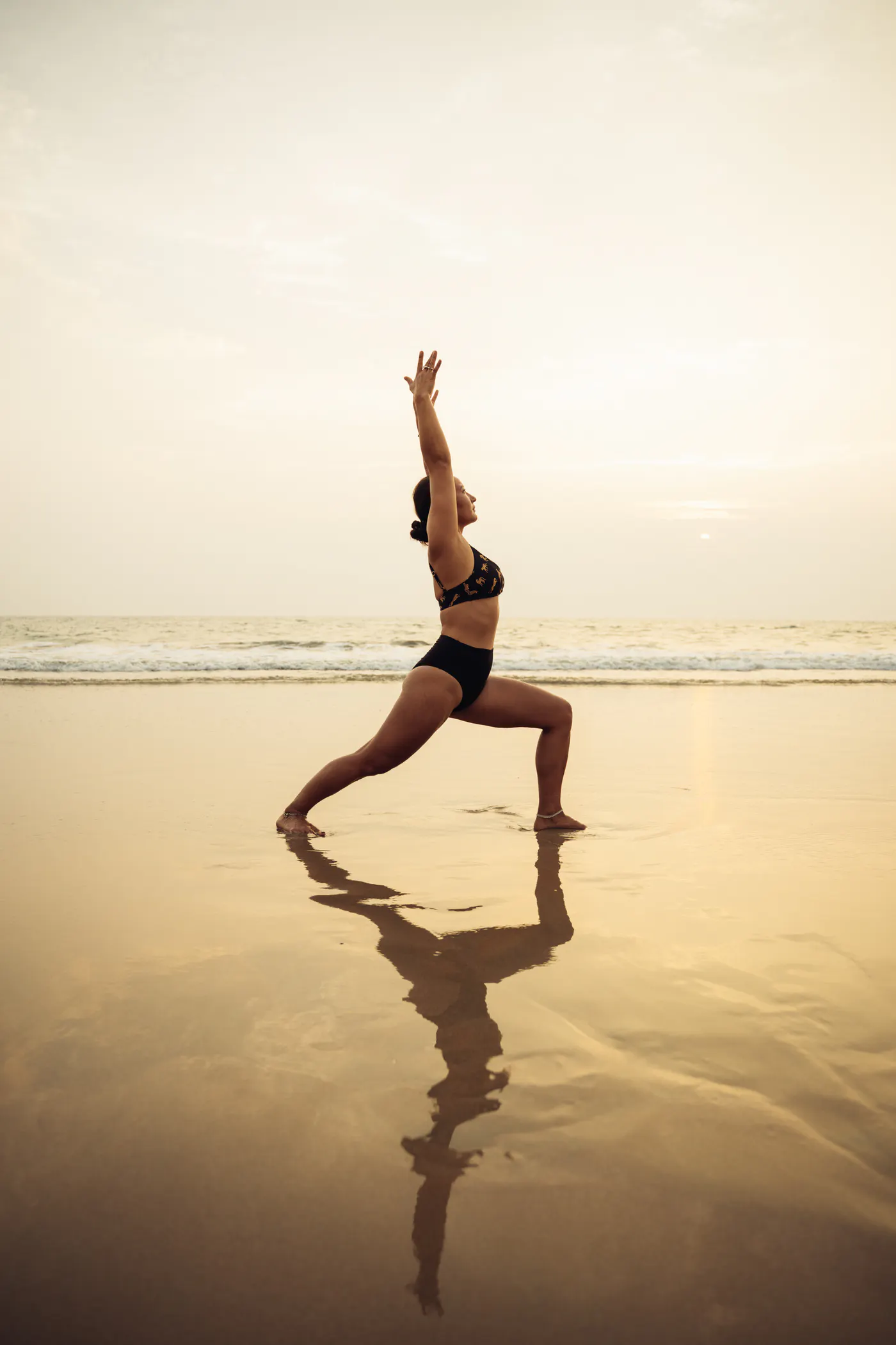 Yoga practice on the beach